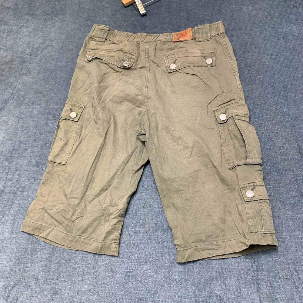 Levi's Red Tab Corduroy Cargo Shorts Women 16 Olive Green Cotton Utility Outdoor